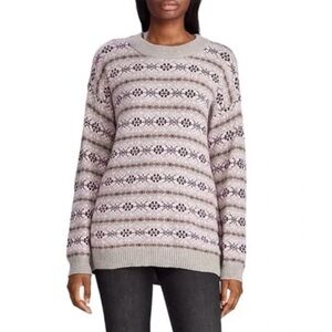 Ralph Lauren Fair Isle Purple Gray Sweater NWT L